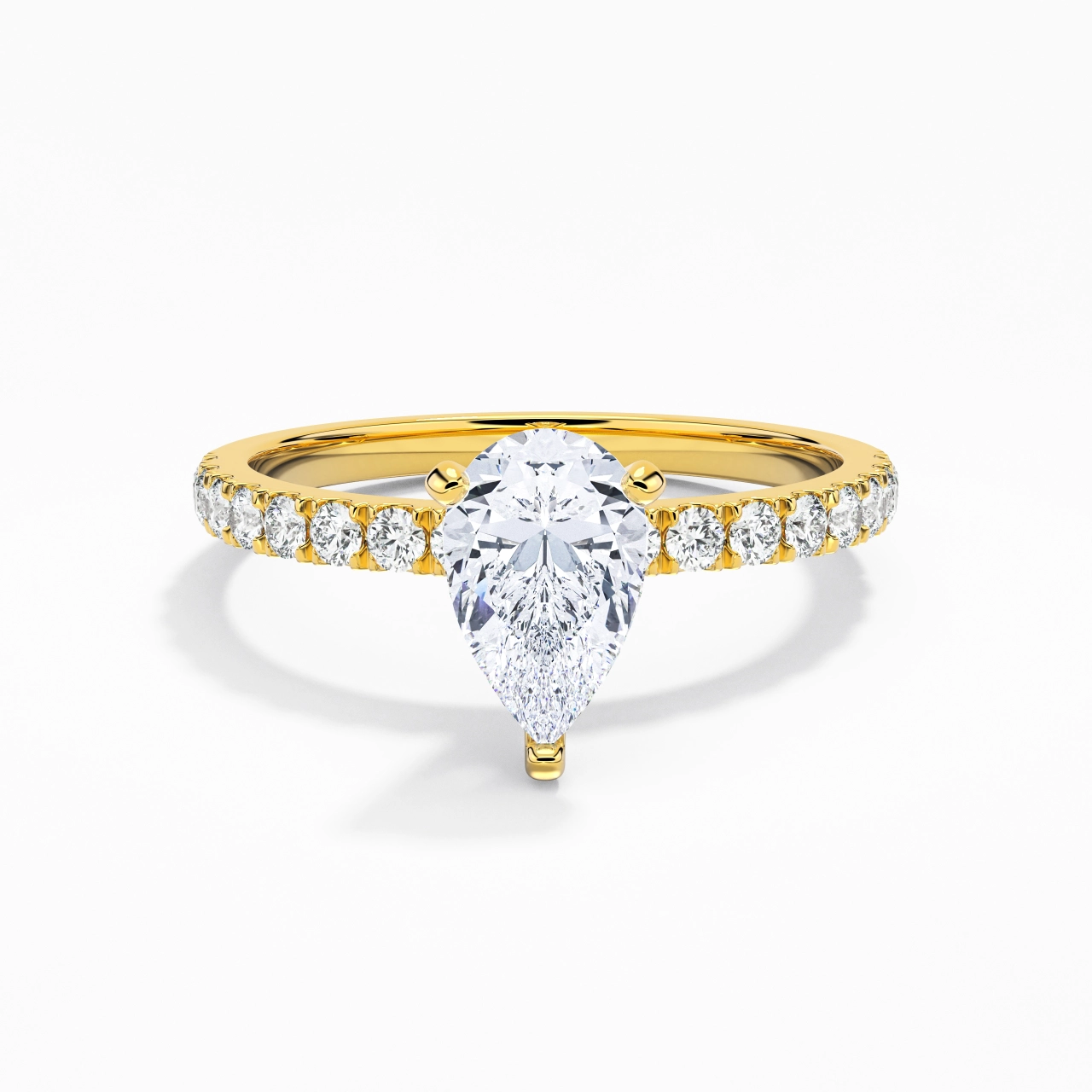 1.00ct Moissanite Engagement Ring 14K Gold