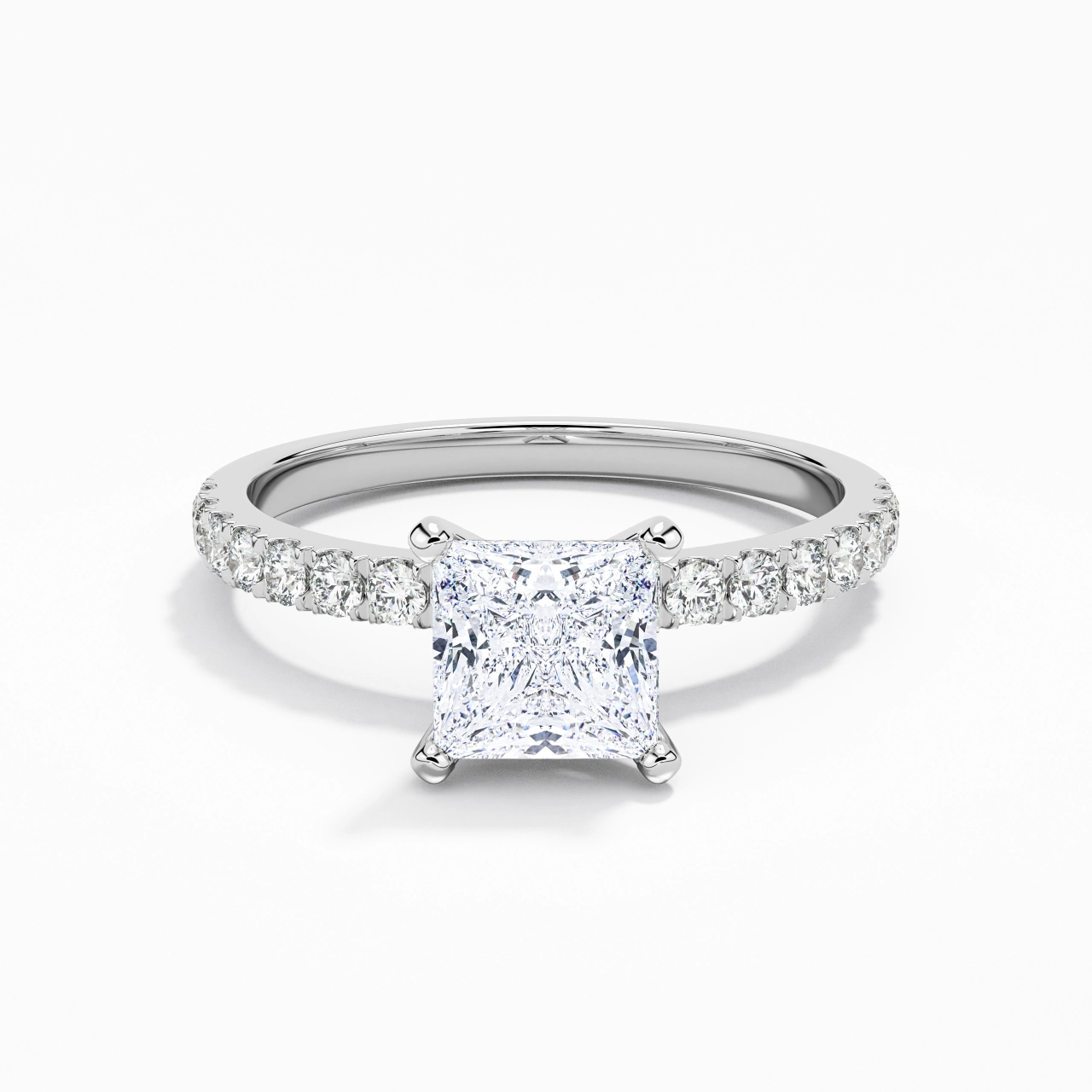 1.00ct Moissanite Bague de fiançailles Or blanc 14 carats