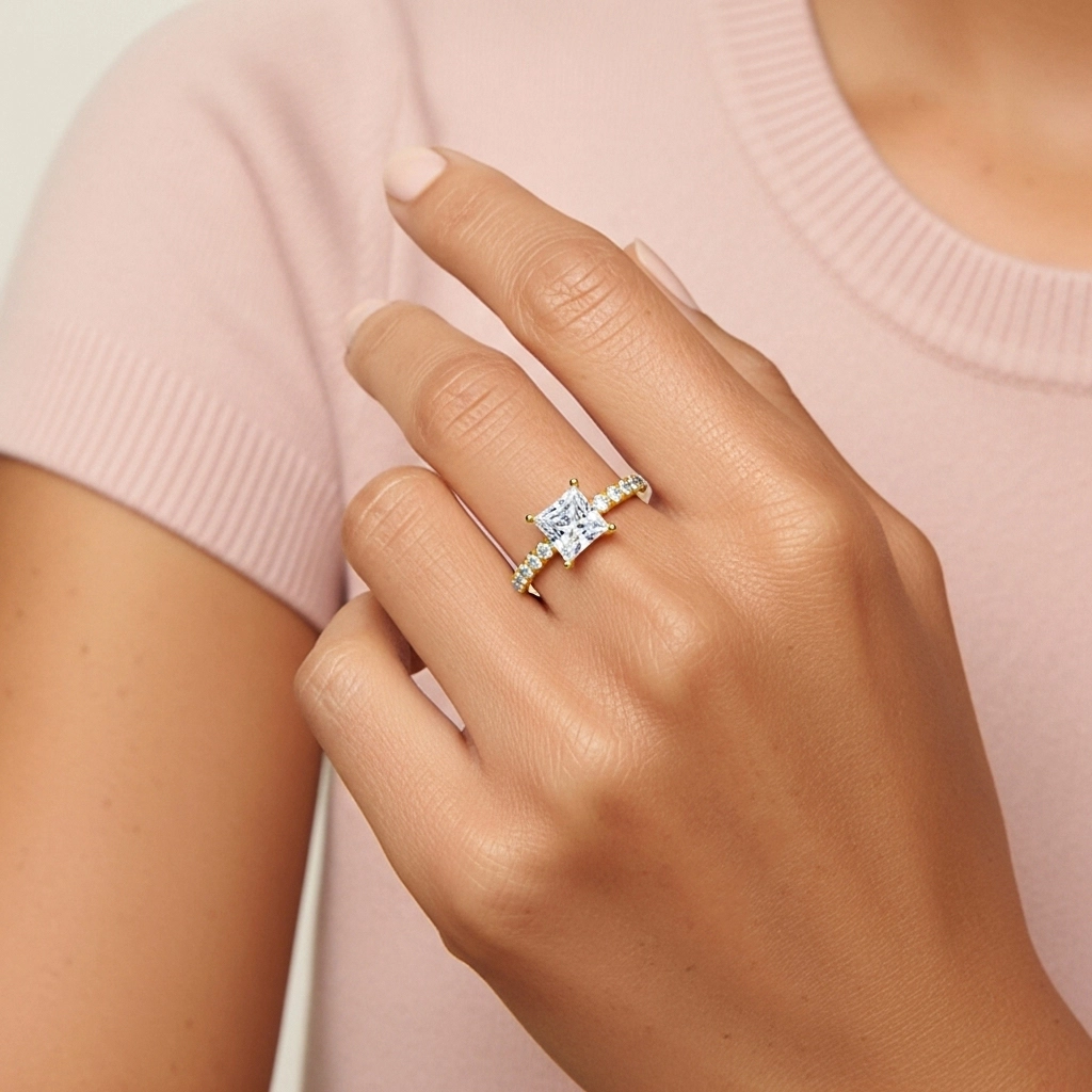 1.50ct Moissanita Anillo de Compromiso Oro 18K