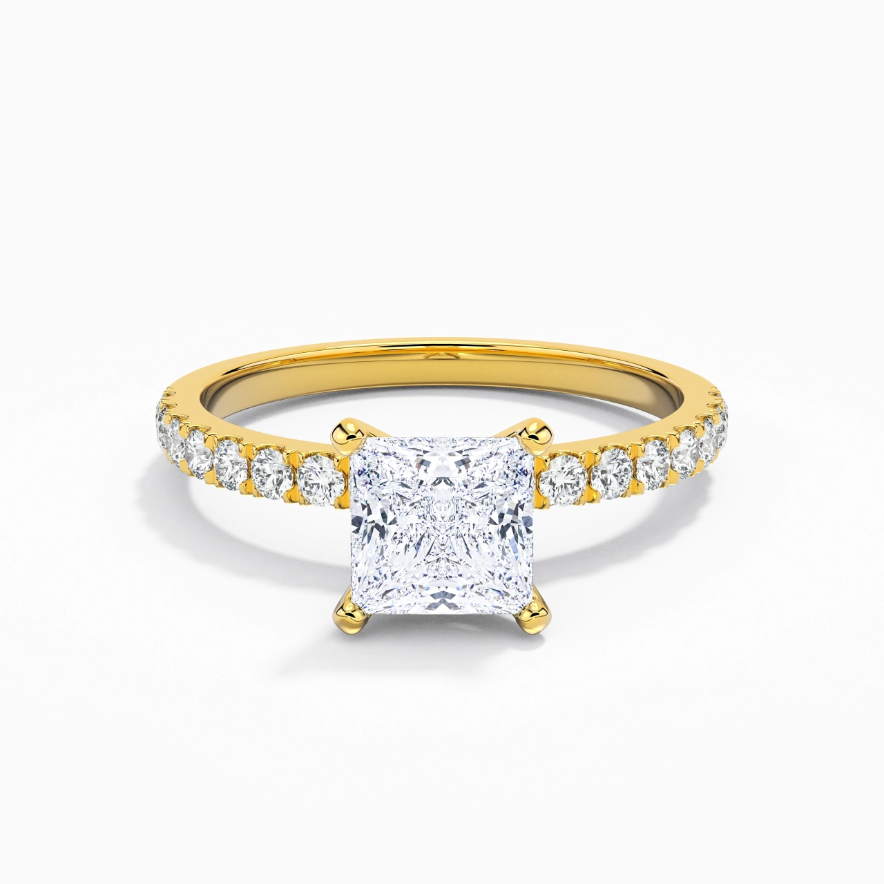 1.00ct Moissanite Engagement Ring 14K Gold