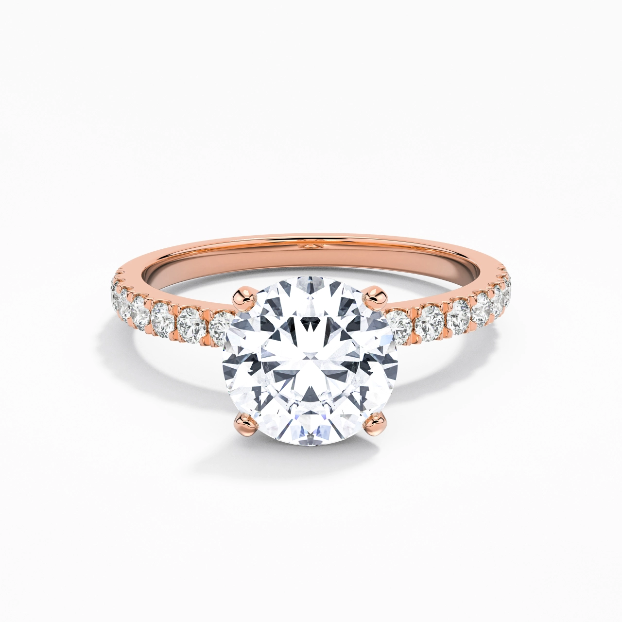 1.50ct Moissanite Engagement Ring 18K Rose Gold