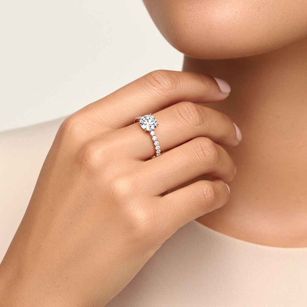 1.50ct Moissanita Anillo de Compromiso Oro rosa 14K