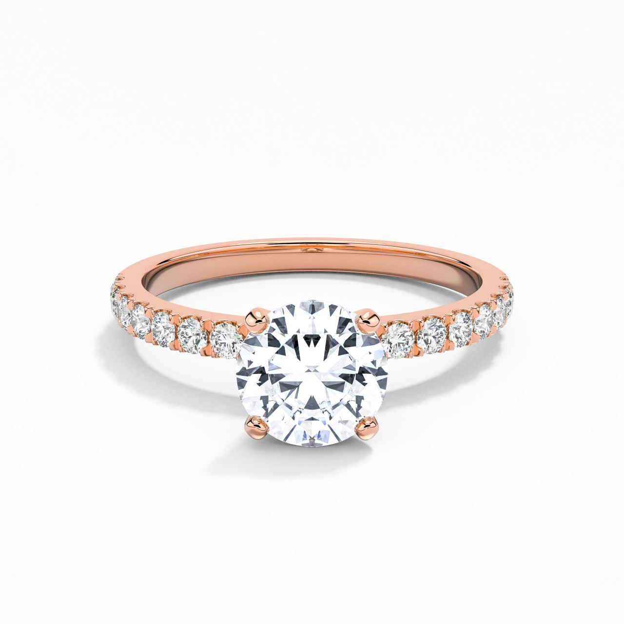 1.00ct Moissanite Bague de fiançailles Or rose 14 carats