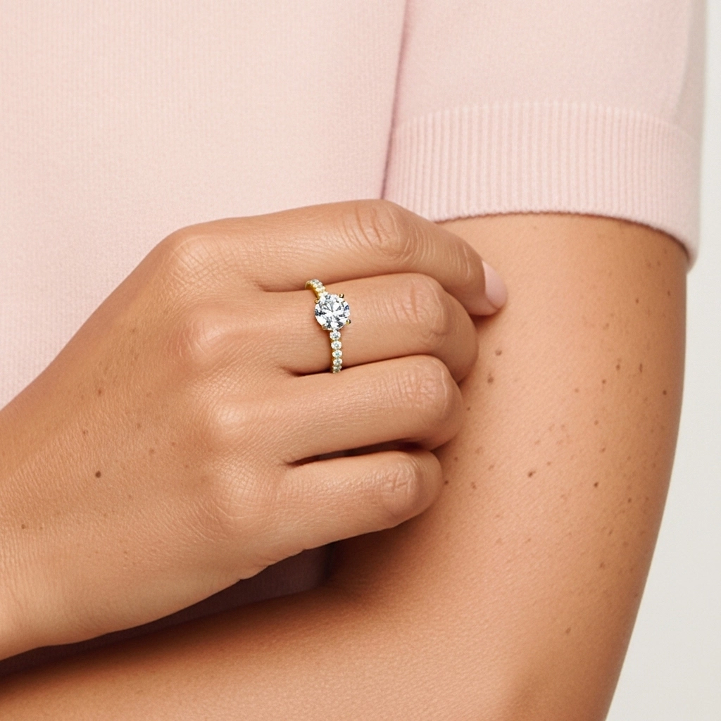 1.50ct Moissanita Anillo de Compromiso Oro 14K