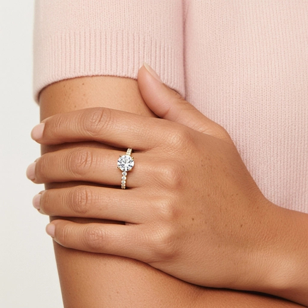 1.50ct Moissanita Anillo de Compromiso Oro 14K