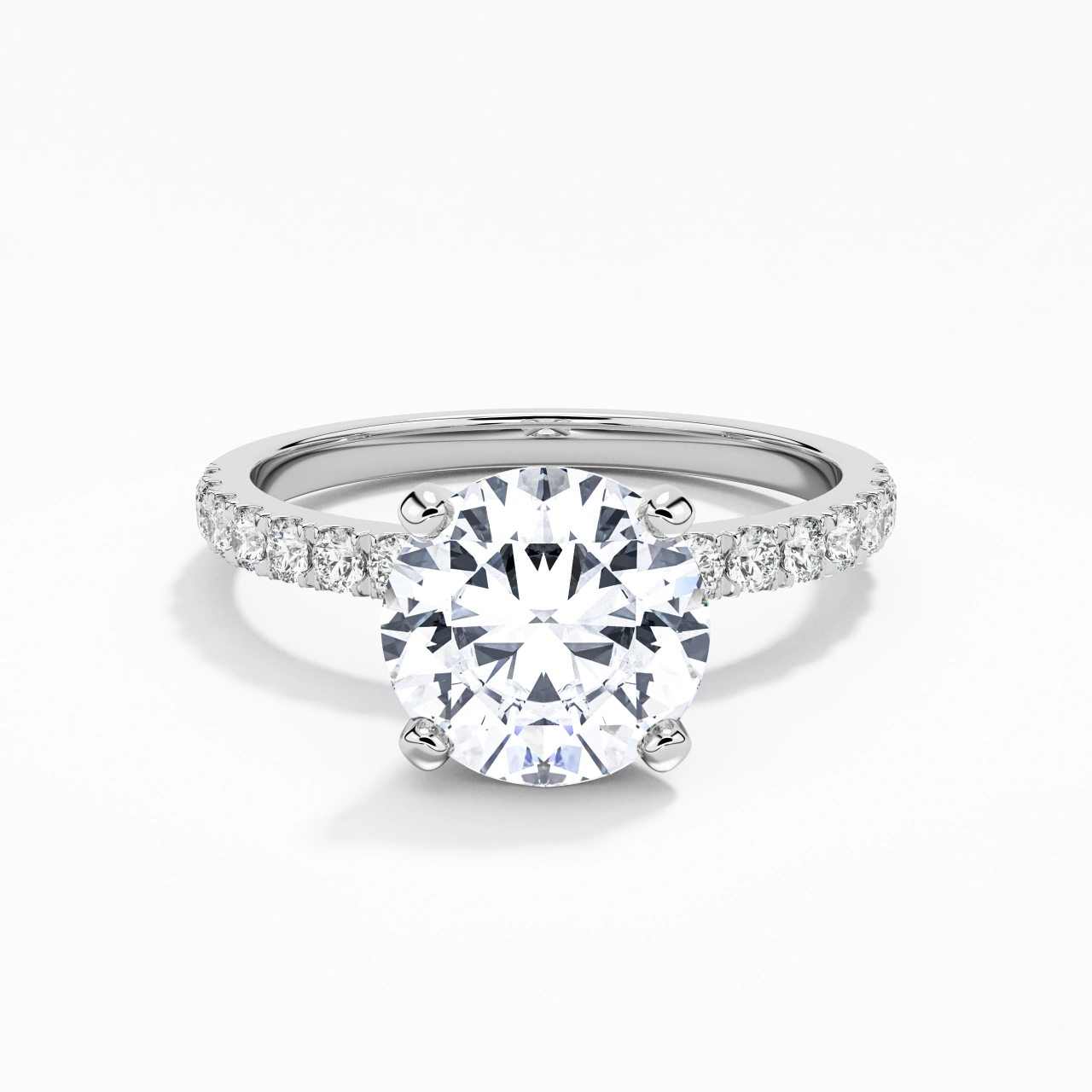 Classique Rond 2.00ct Moissanite Bague de fiançailles