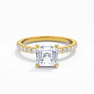 1.00ct Moissanite Engagement Ring 18K Gold