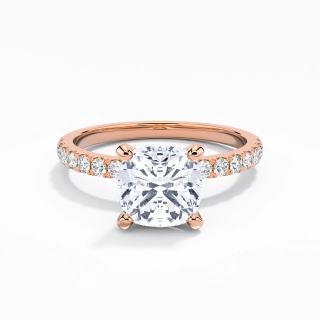 2.00ct Moissanite Engagement Ring 18K Rose Gold