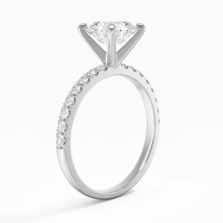 2.00ct Moissanite Engagement Ring 18K White Gold