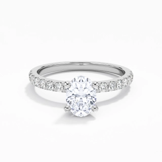 1.00ct Moissanite Bague de fiançailles Or blanc 18 carats