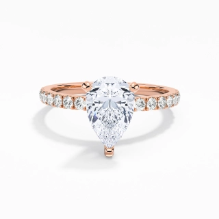 1.50ct Moissanite Engagement Ring 14K Rose Gold