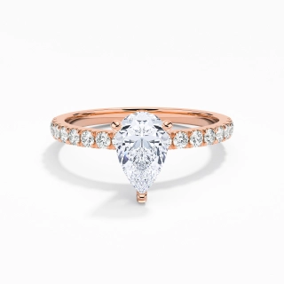 1.00ct Moissanite Bague de fiançailles Or rose 14 carats