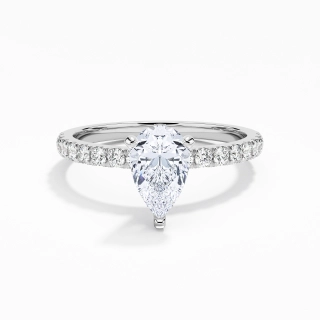 1.00ct Moissanite Bague de fiançailles Or blanc 18 carats