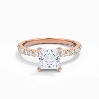 1.00ct Moissanite Engagement Ring 14K Rose Gold