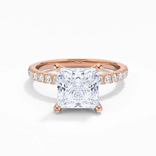 2.00ct Moissanite Bague de fiançailles Or rose 14 carats