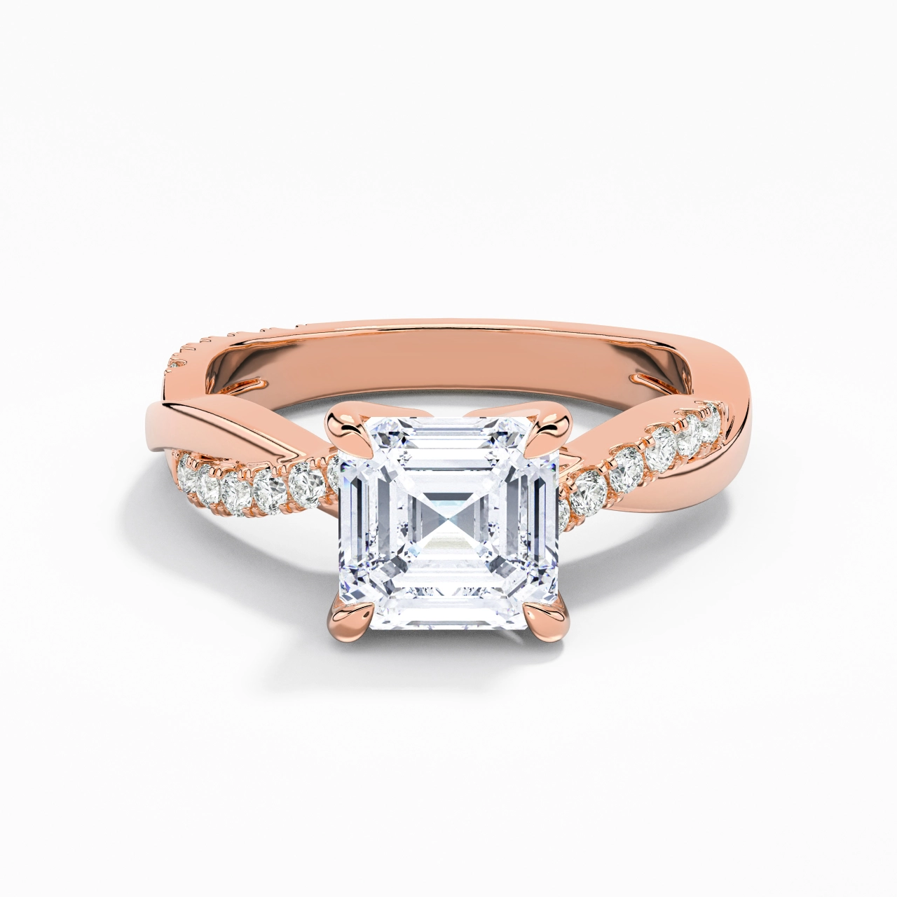 1.50ct Moissanite Engagement Ring 18K Rose Gold