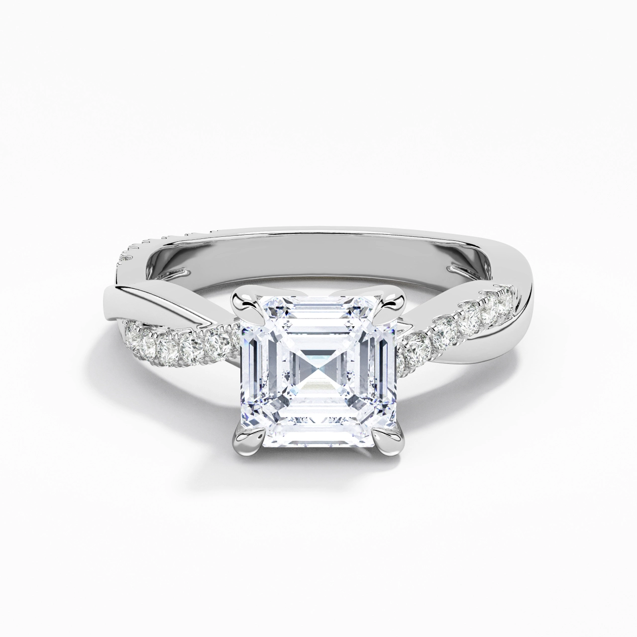 1.50ct Moissanite Engagement Ring 14K White Gold