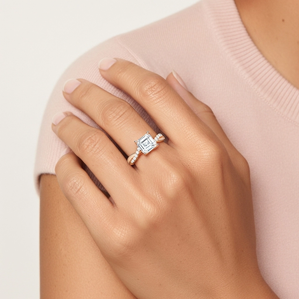 1.00ct Moissanita Anillo de Compromiso Oro rosa 18K