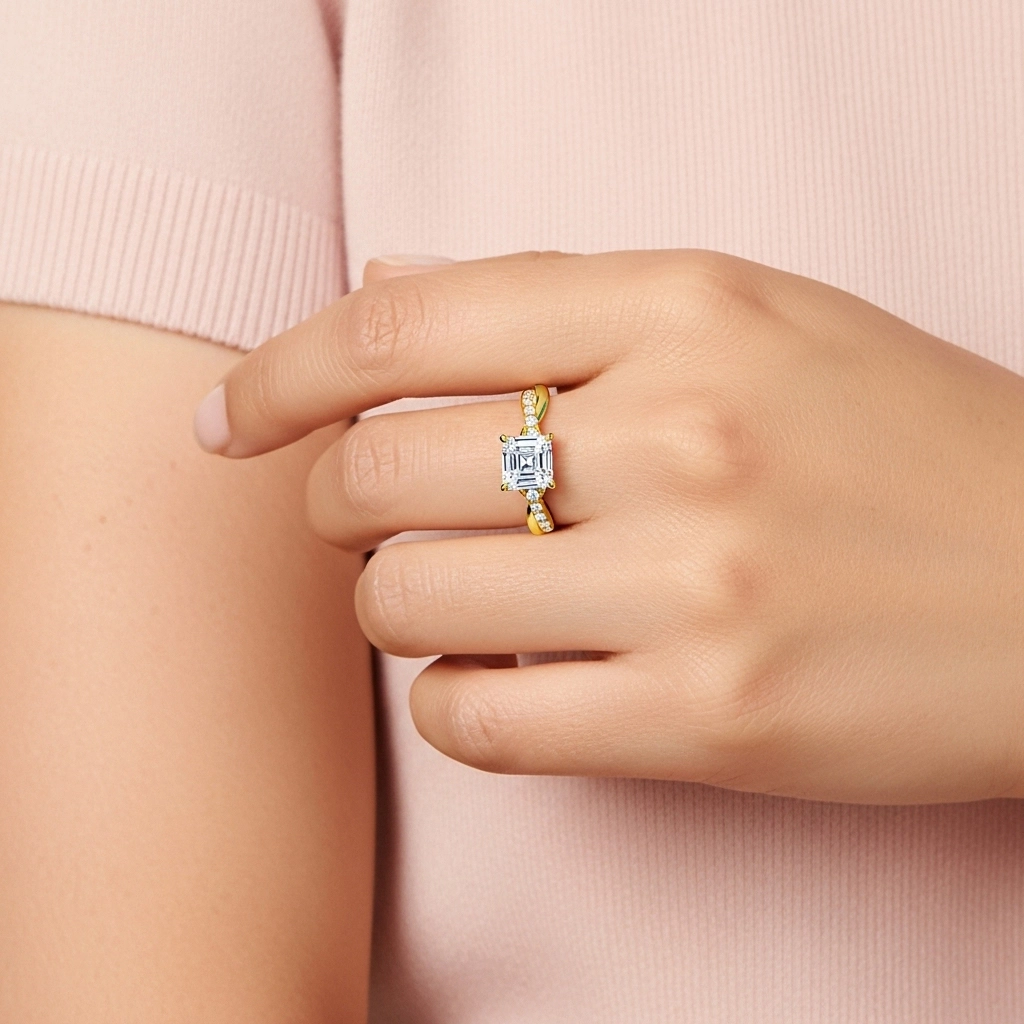 East West Engagement Ring 1.00ct Moissanite