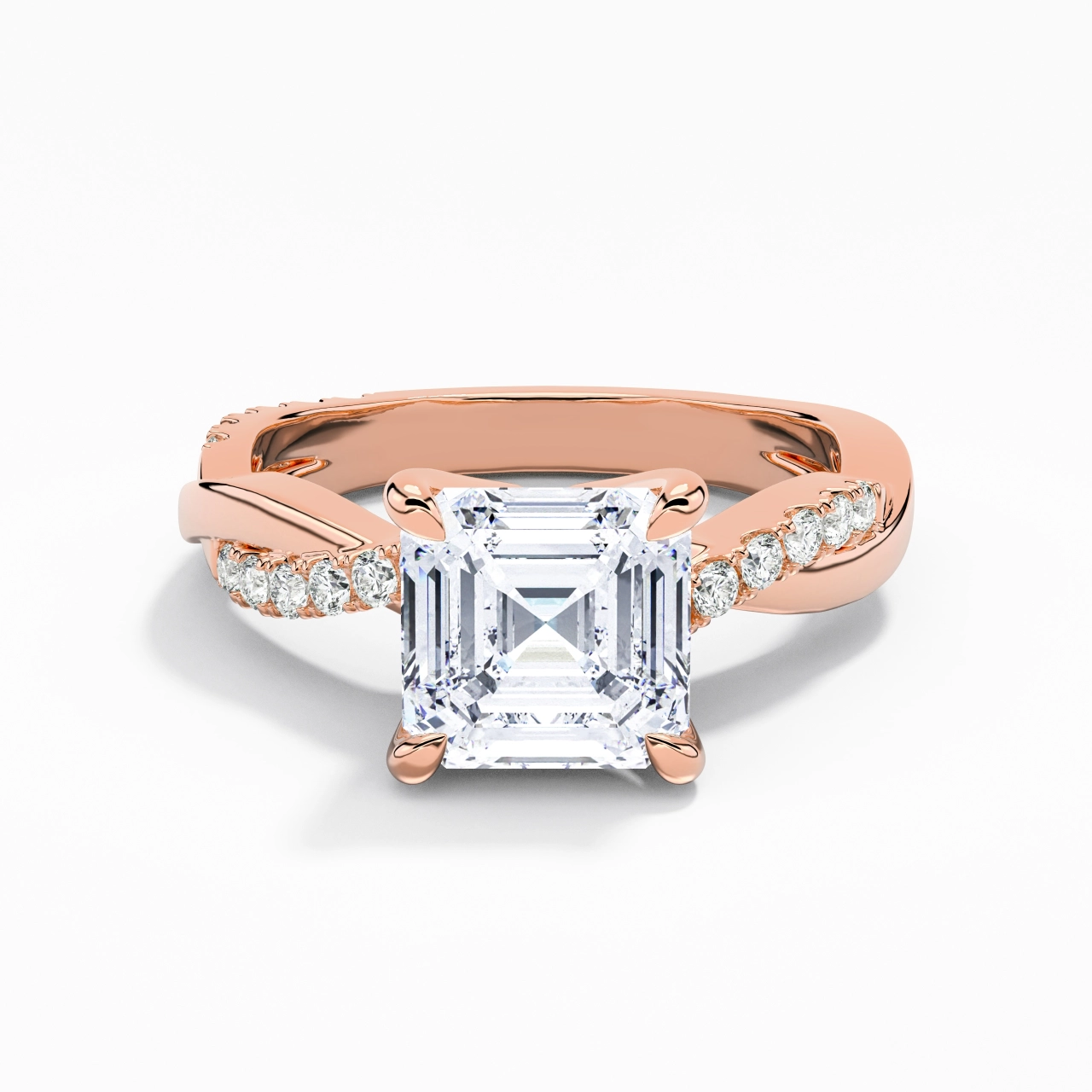 2.00ct Moissanite Engagement Ring 18K Rose Gold