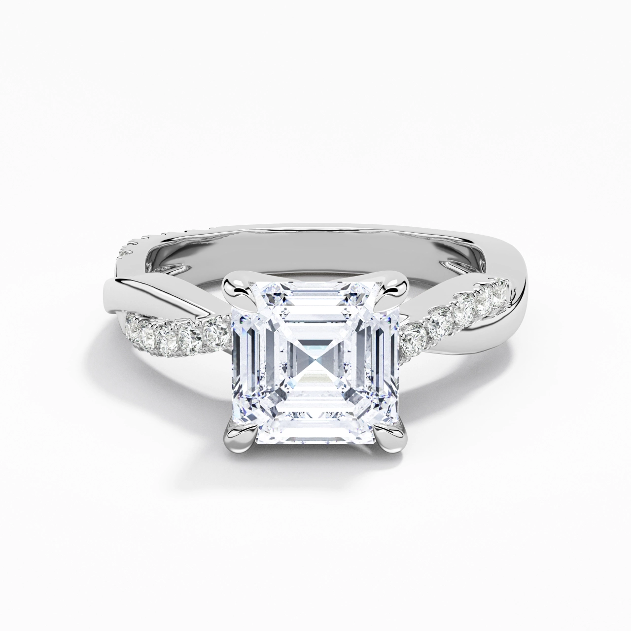 2.00ct Moissanite Bague de fiançailles Platine