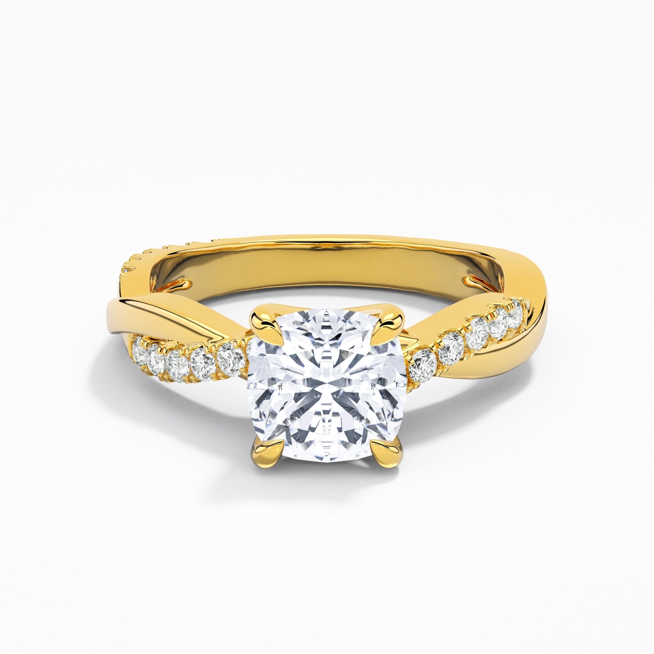 1.50ct Moissanite Engagement Ring 14K Gold