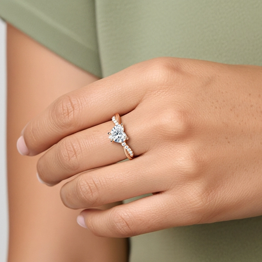 1.00ct Moissanita Anillo de Compromiso Oro rosa 18K