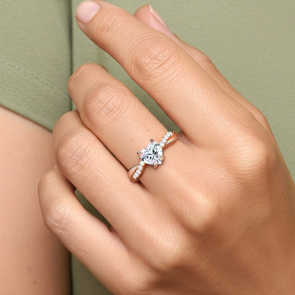 1.00ct Moissanita Anillo de Compromiso Oro rosa 18K