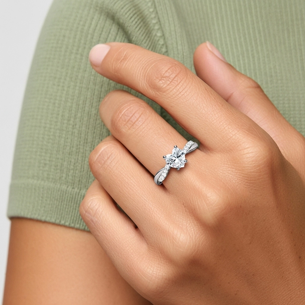 East West Engagement Ring 1.00ct Moissanite