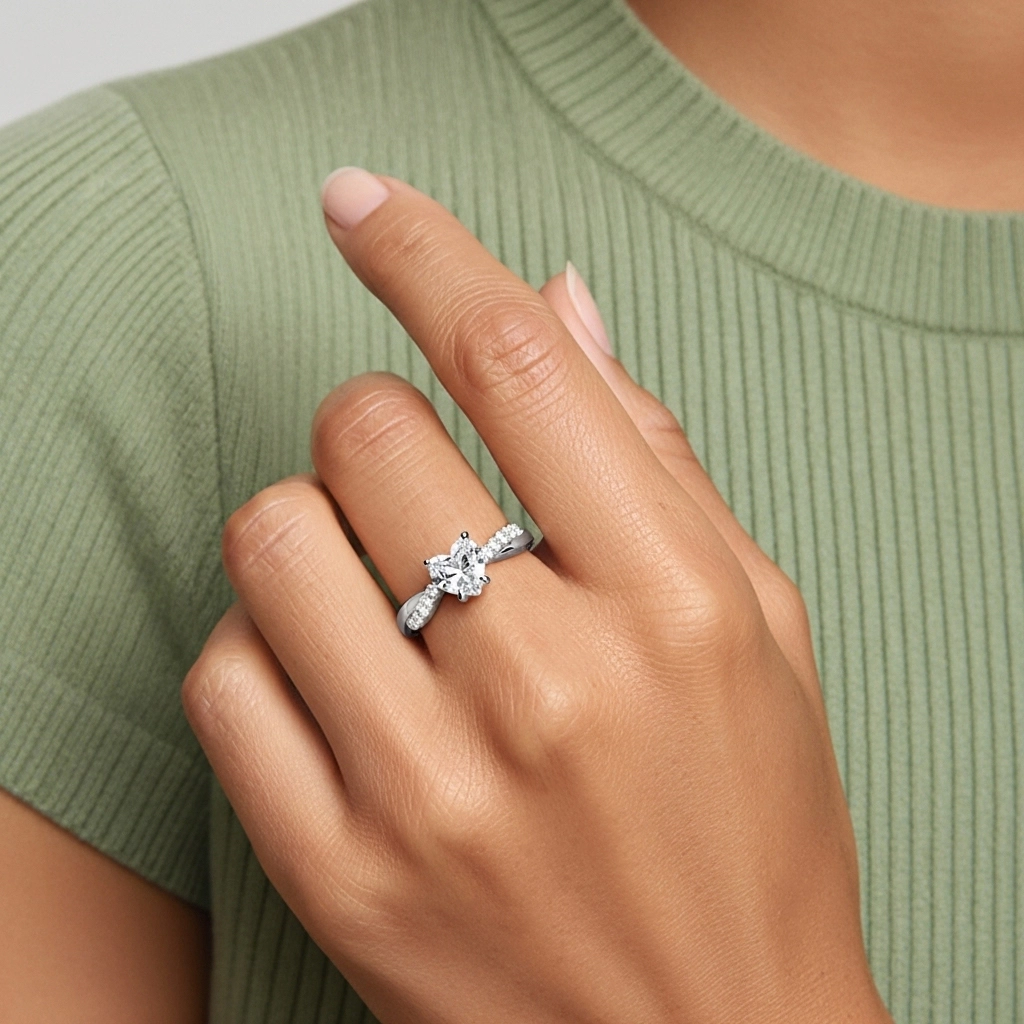 East West Engagement Ring 1.00ct Moissanite