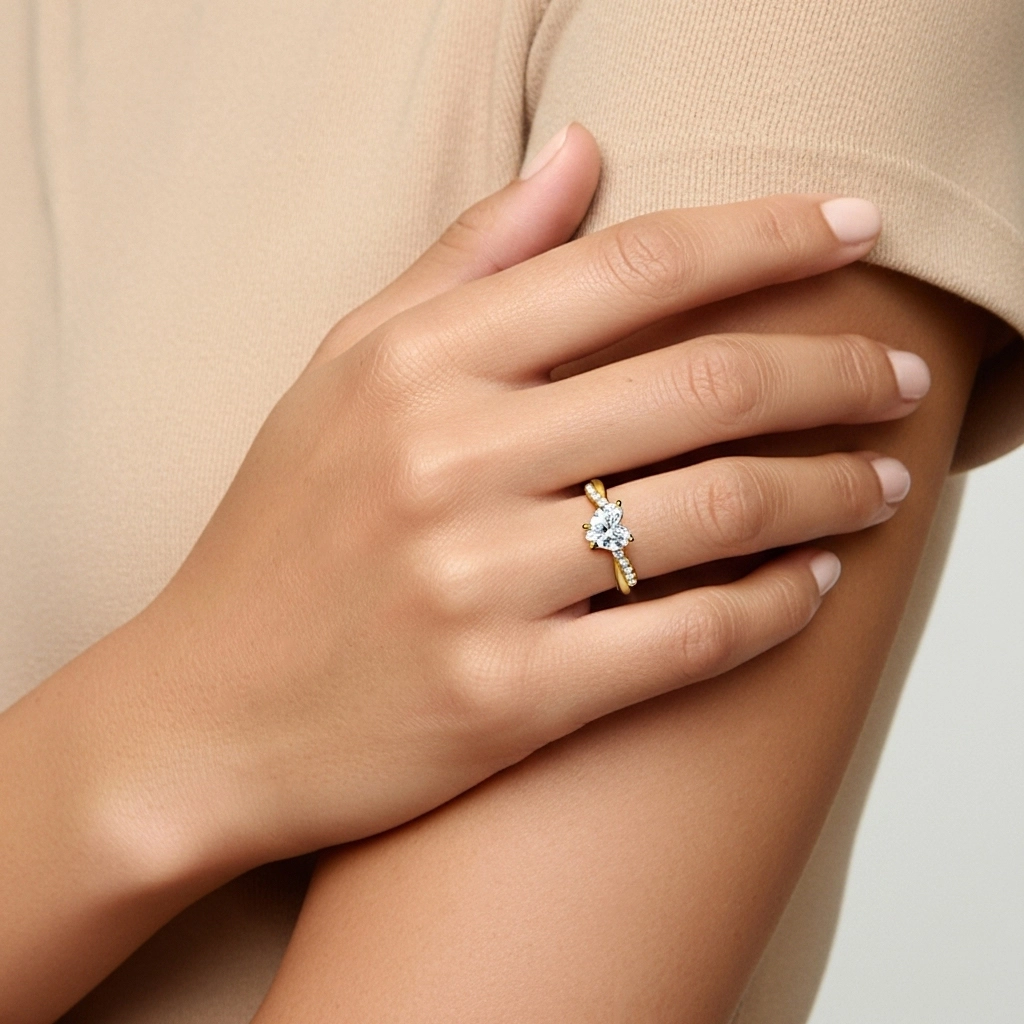 Est Ouest Bague de fiançailles 1.00ct Moissanite