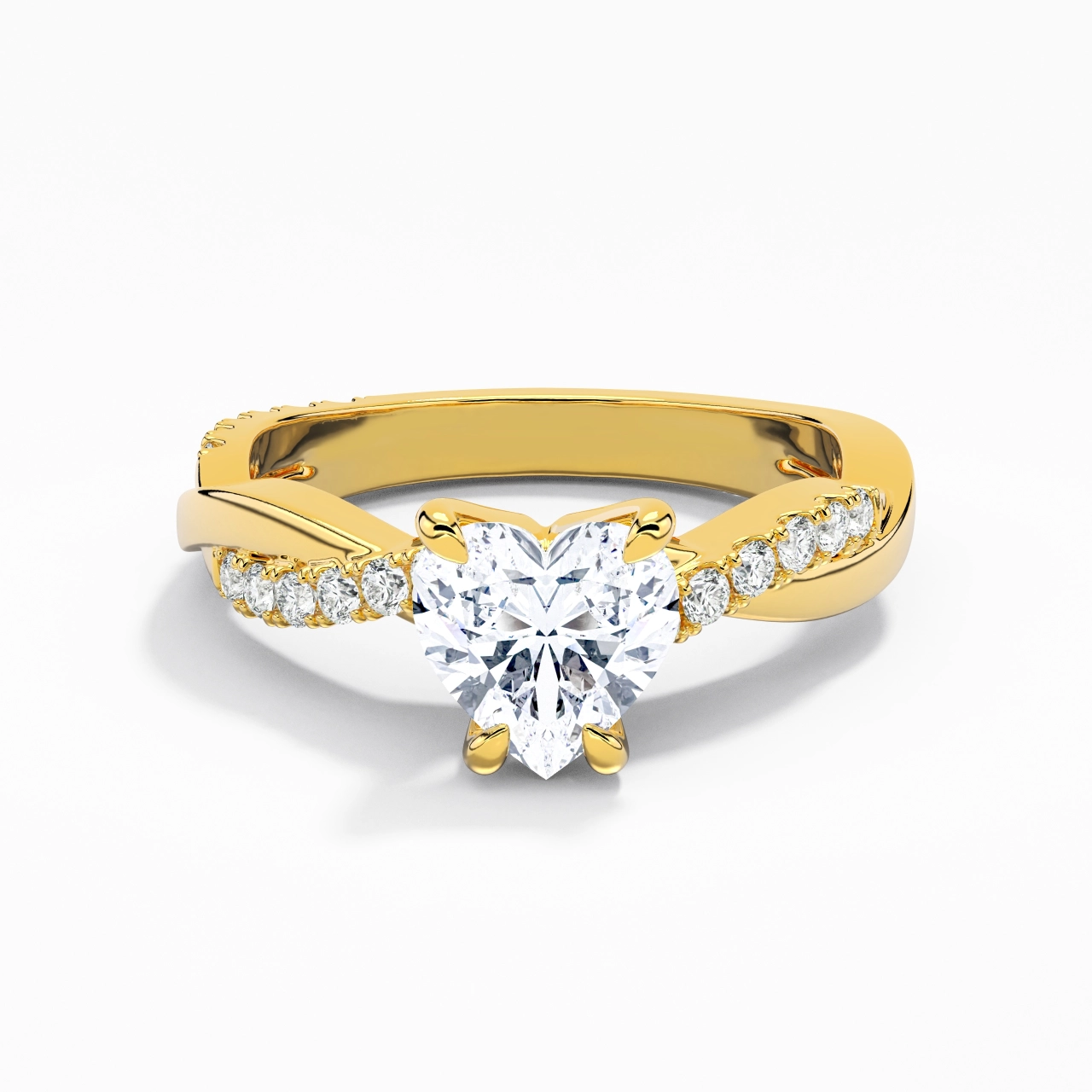 1.00ct Moissanite Engagement Ring 14K Gold