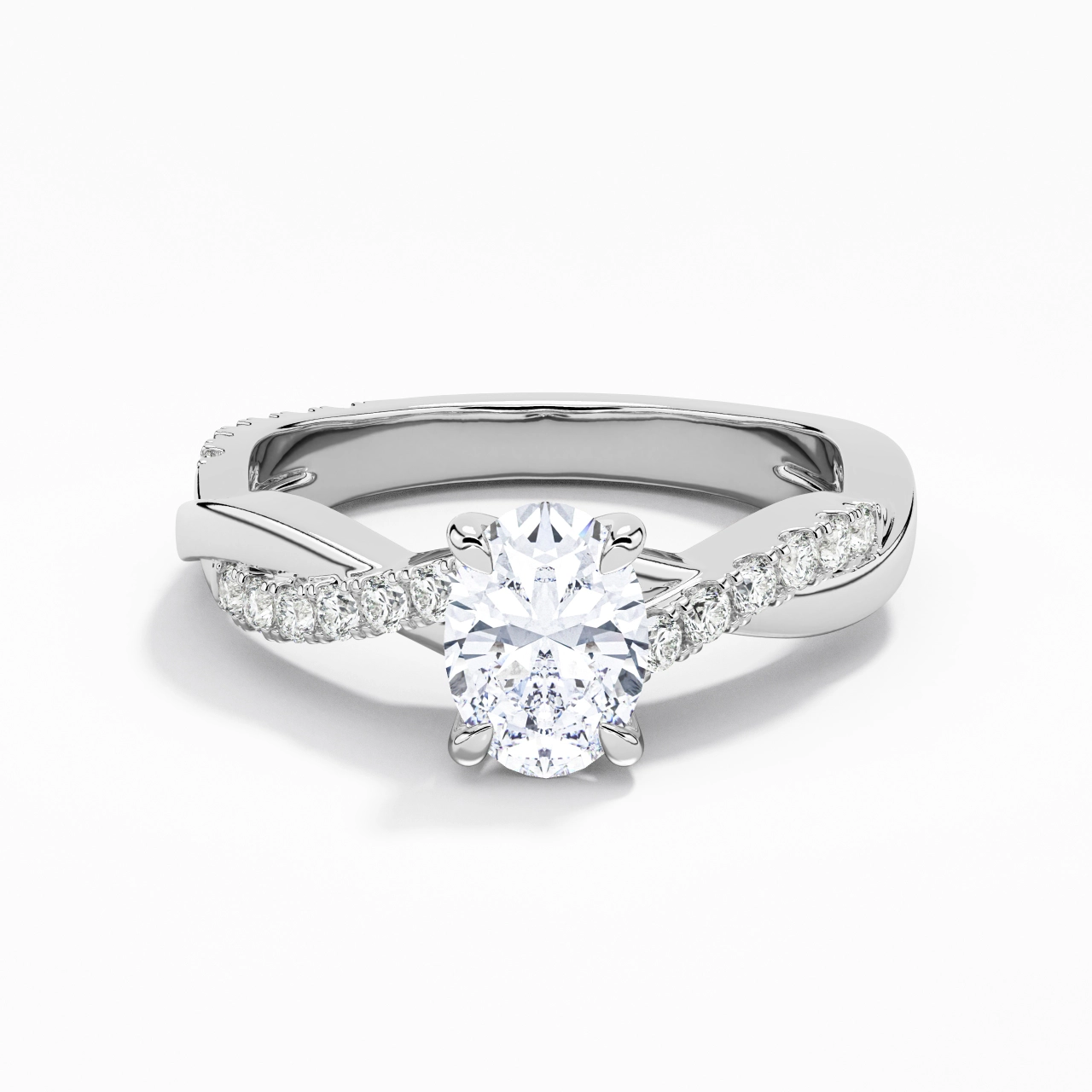 East West Engagement Ring 1.00ct Moissanite