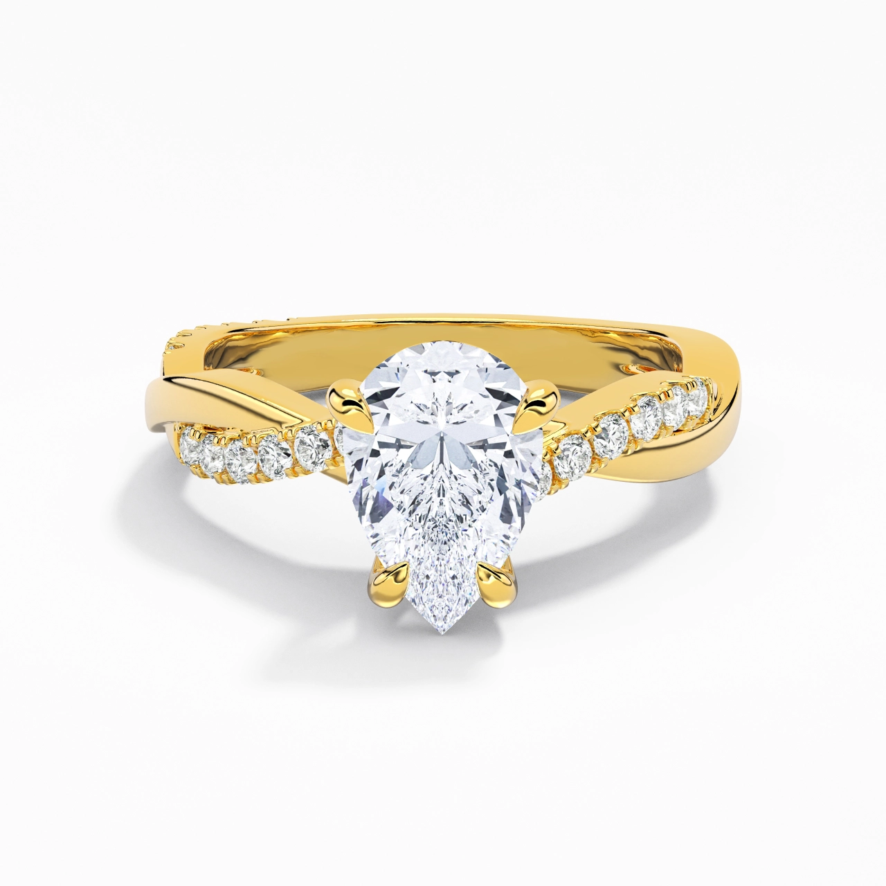 1.50ct Moissanite Engagement Ring 14K Gold