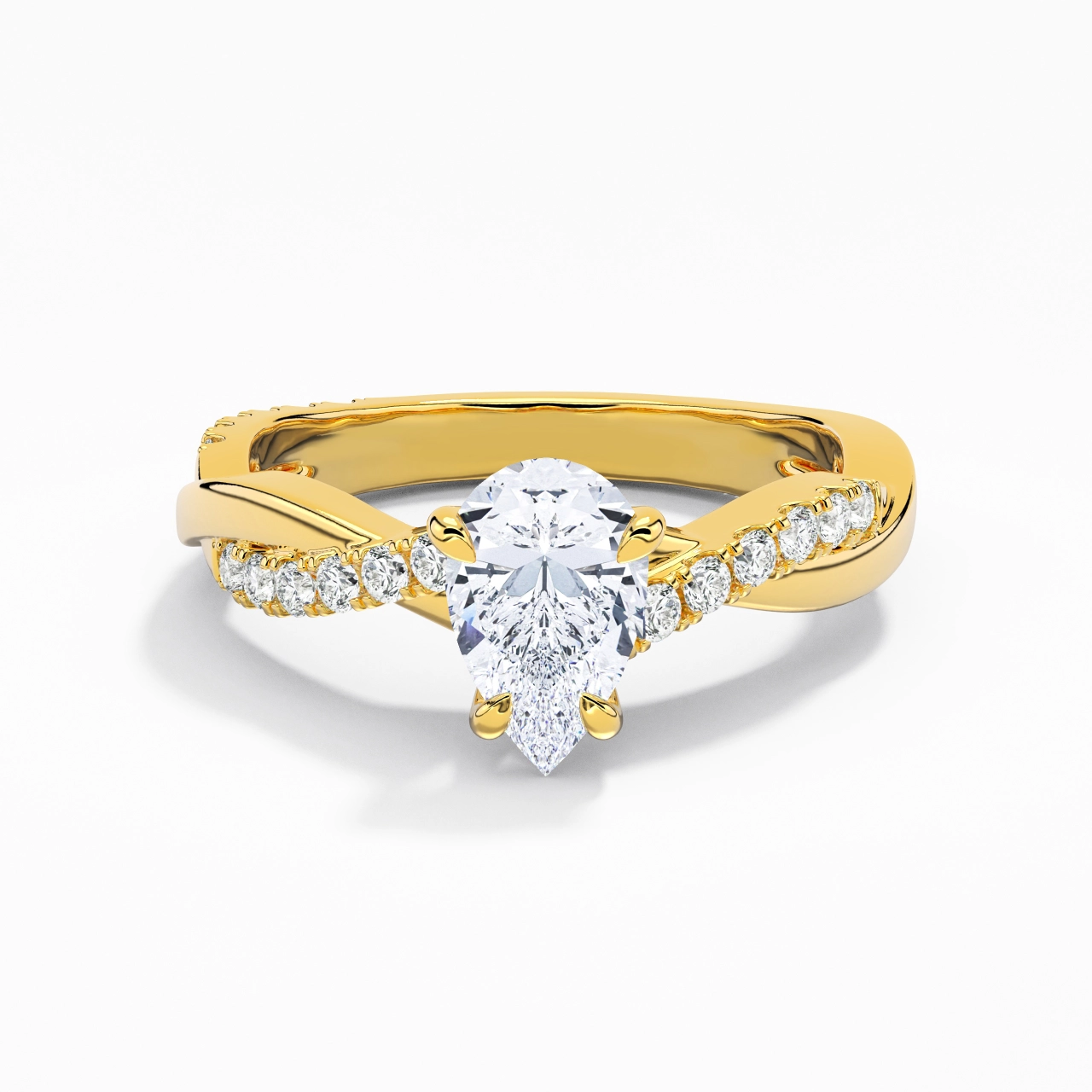 1.00ct Moissanite Engagement Ring 14K Gold