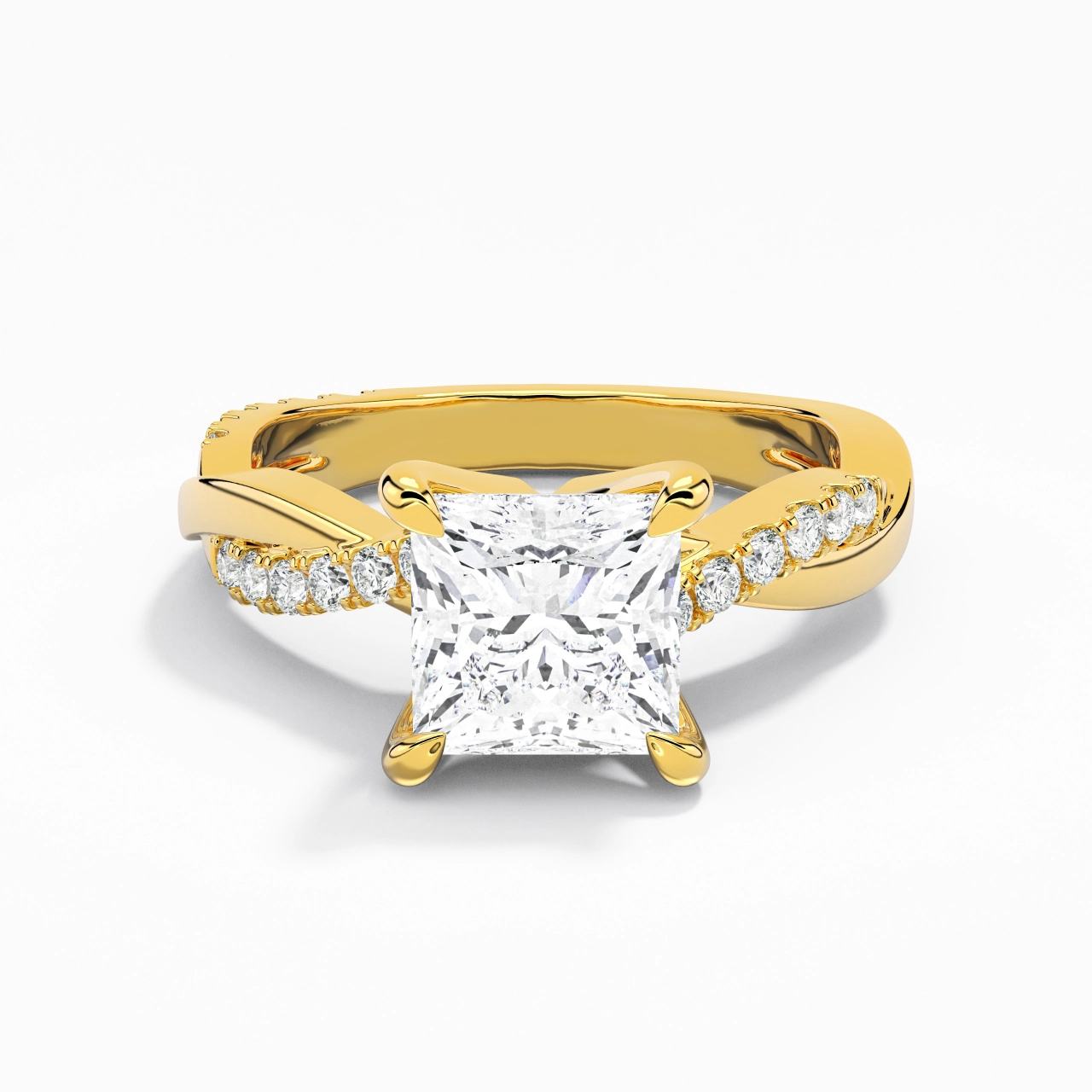 1.50ct Moissanite Engagement Ring 14K Gold