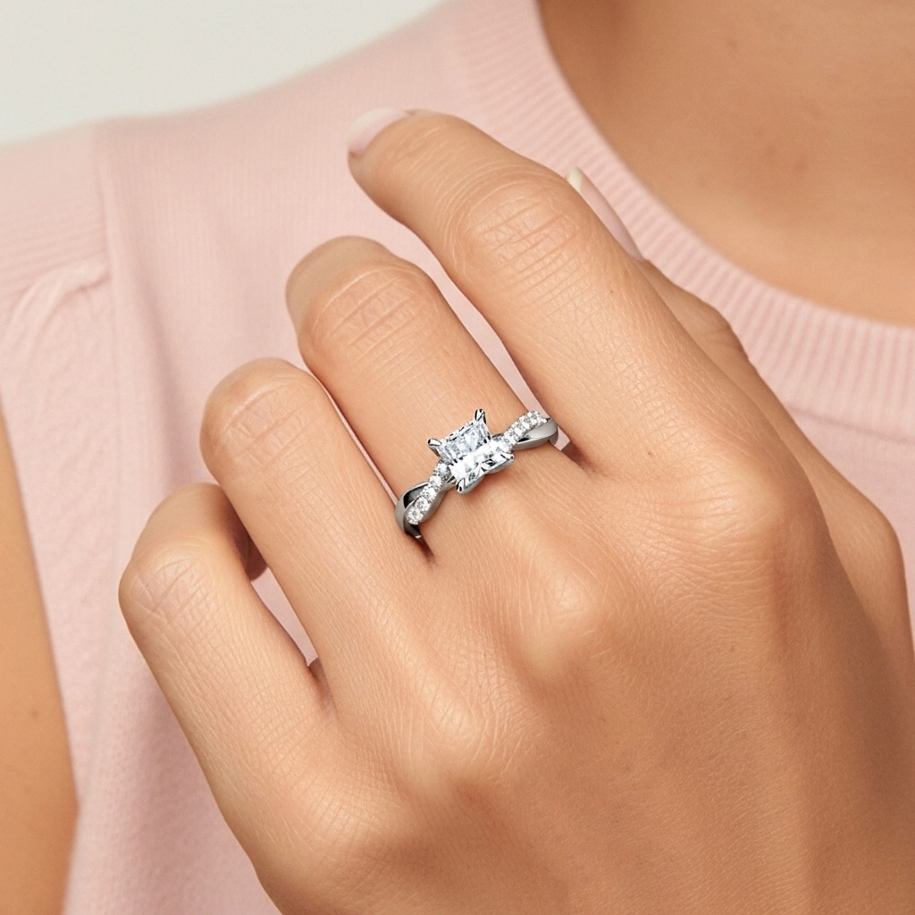 1.00ct Moissanite Engagement Ring Platinum