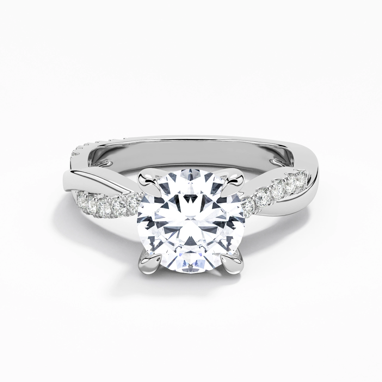 Est Ouest Bague de fiançailles 1.50ct Moissanite