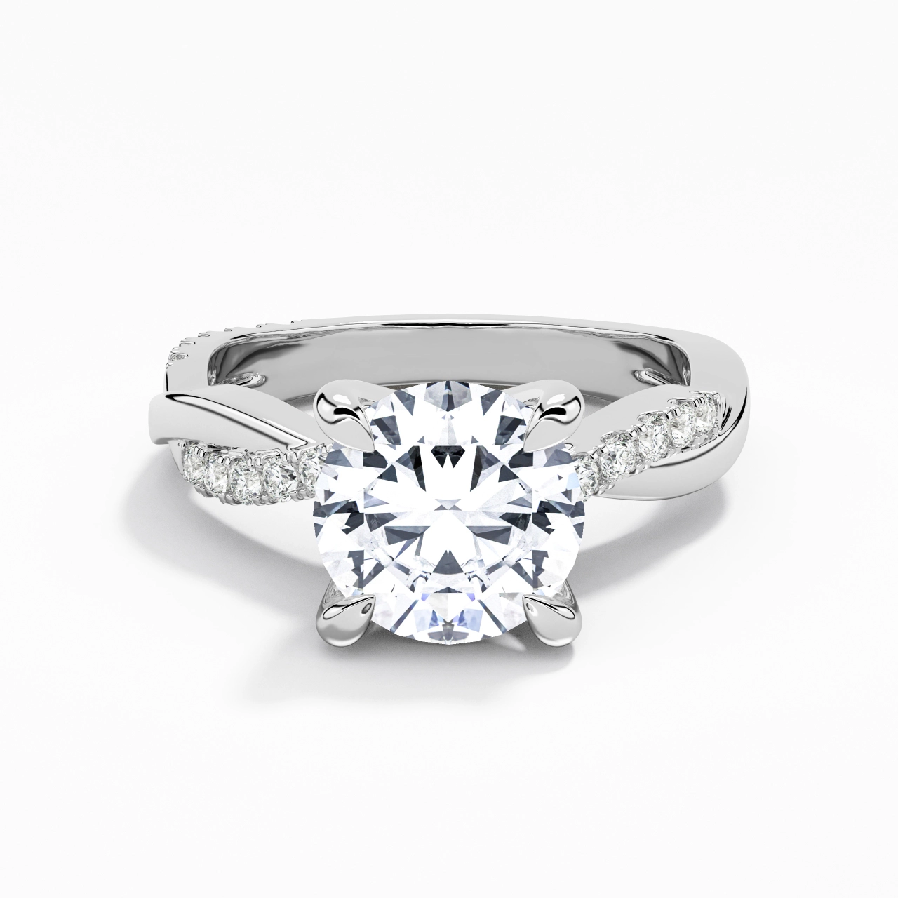 East West Engagement Ring 2.00ct Moissanite