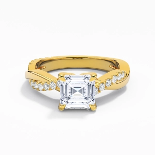 1.00ct Moissanite Engagement Ring 14K Gold