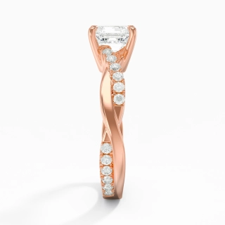 1.00ct Moissanite Engagement Ring 14K Rose Gold