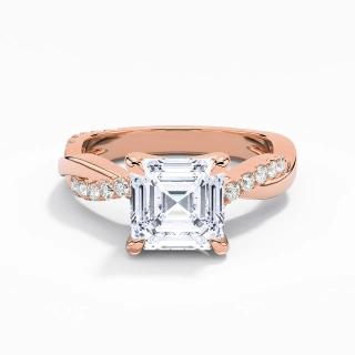 2.00ct Moissanite Bague de fiançailles Or rose 14 carats