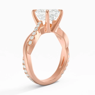 2.00ct Moissanite Engagement Ring 18K Rose Gold