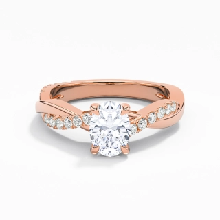 1.00ct Moissanite Engagement Ring 18K Rose Gold