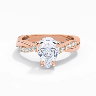 1.50ct Moissanite Engagement Ring 14K Rose Gold