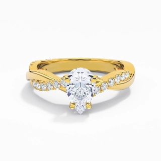 1.00ct Moissanite Engagement Ring 14K Gold