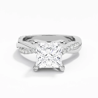 2.00ct Moissanite Engagement Ring 14K White Gold