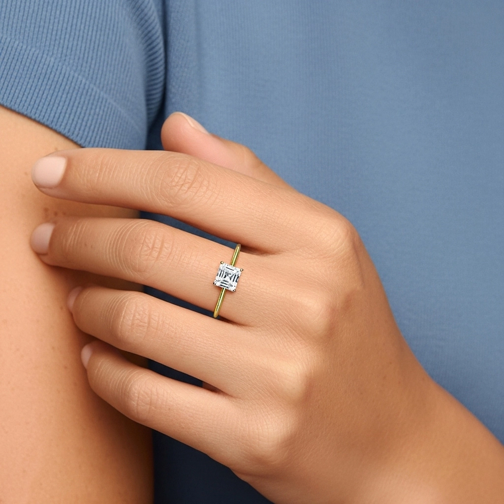 1.00ct Moissanite Bague de fiançailles Argent sterling 925