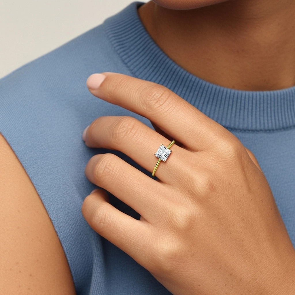 1.00ct Moissanite Bague de fiançailles Argent sterling 925