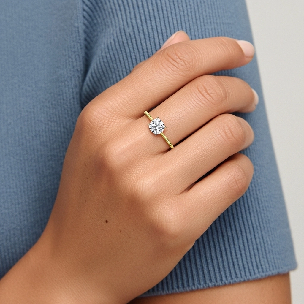 1.00ct Moissanite Bague de fiançailles Argent sterling 925